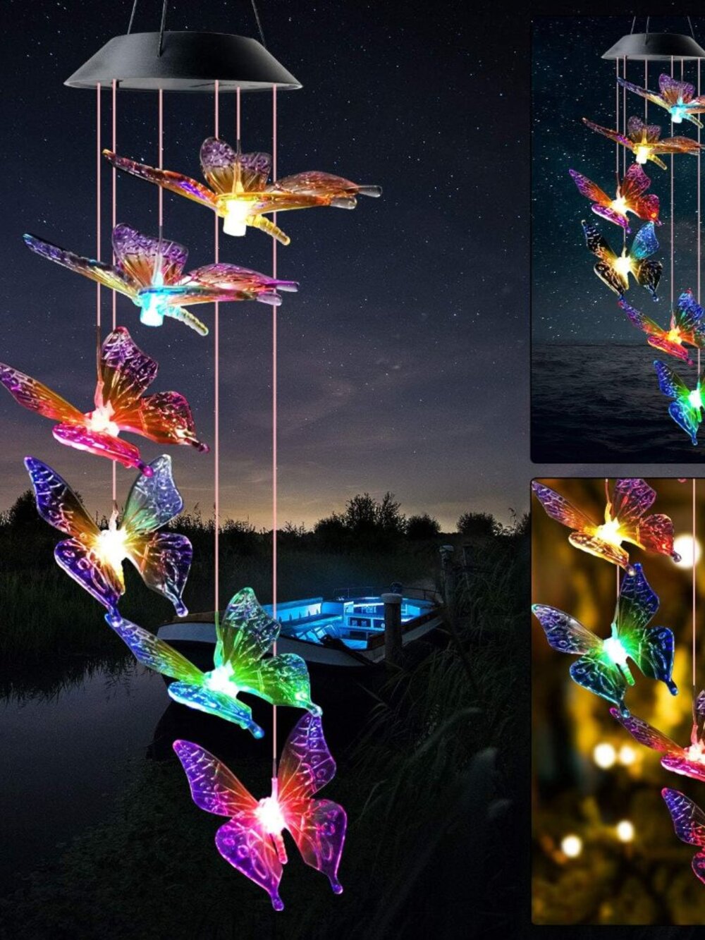 Colorful Butterfly Solar Lights for Outside, Mother's Day Women's Gifts, Solar B